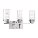 Nuvo Lighting Sommerset Vanity, Clear Glass, Brushed Nickel 60-7173. Fixed Price $234.99.