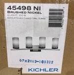 Kichler Crosby 4-LIGHT Brushed Nickel Vanity Satin Etched Opal Glass. Fixed Price $98.99.