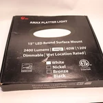 Amax Lighting Round Platter Led Flush Mount Black 11 40W 120V 3000K. Fixed Price $29.17.