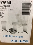 Kichler Armida 45374NI 3-LIGHT Vanity With Satin Etched Glass, Brushed Nickel. Fixed Price $130.99.