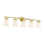 Bathroom Fixture, Hwh Vanity 5-LIGHT Brushed Gold. Fixed Price $153.34.