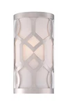Crystorama 2262-PN Jennings 12" White Linen Sconce Polished Nickel. Fixed Price $230.00.