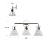 Alsy Model # 24298-000 24" 3-LIGHT Polished Nickel Vanity 1 Glass Broken. Fixed Price $24.99.
