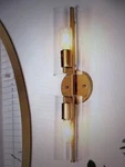 Uolfin Mid-century Cylinder Bathroom Vanity 2-LIGHT Brass Gold Wall. Fixed Price $23.70.