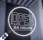 Signs For Business - Neon Led 20" Round (open 24HOURS Inch.... Fixed Price $114.80.
