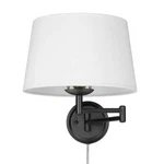Golden Lighting Eleanor 1-LIGHT Matte Black Modern White Shade Wall Sconce. Fixed Price $31.99.