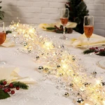 12 Ft Christmas Glitter Gem Garland With Light Crystal Beaded Ice Wire Clear .... Fixed Price $97.15.