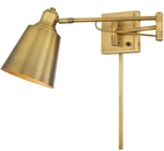 Savoy House 1-LIGHT 8.8" Adjustable Swing Arm Wall Sconce Natural Brass M90047NB. Fixed Price $150.00.