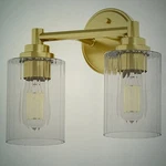 Getinlight 12" Wide 2-LIGHT One Fixture Gold Bathroom Vanity Light, Clear Shade. Fixed Price $55.00.