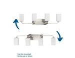 Progress Cowan 33.5" 4-LIGHT Brushed Nickel Vanity W/ Etched Glass Shades. Fixed Price $220.00.