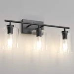 Aipsun 3 Lights Black Vanity Fixtures Over Mirror With Clear Glass Shad.... Fixed Price $96.37.