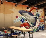 3D Watercolor Whale ZHUA28297 Wallpaper Murals Removable Self-adhesive Ann. Fixed Price $85.79.