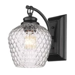 Golden Lighting Adeline 1-LIGHT Wall Sconce, Black/clear Glass 1088-1WBLK-CLR. Fixed Price $129.99.