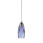 Elk Lighting 110-1BL Milan 3-INCH Mini Pendant Satin Nickel Blue Glass. Fixed Price $65.25.