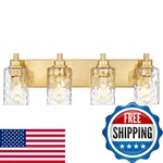 Metwet 4-LIGHT Bathroom Fixtures 24.5 Inch Brushed Gold Vanity Lights. Fixed Price $176.26.