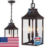 Myhxq 15.5 Large Outdoor Pendant Fixtures 3-LIGHT Dusk To Dawn Exterior. Fixed Price $95.22.