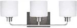 4428803EN3-962 Sea Gull Canfield 3-LIGHT Bathroom Vanity In Brushed Nickel. Fixed Price $50.00.