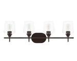 Hampton Bay Pavlen 4-LIGHT 33 In. Bronze Bath Vanity W/clear Glass Shades. Fixed Price $69.98.