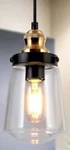 Chandelier Pendant 1-LIGHT Black Brass W/ Glass Shade. Fixed Price $52.50.
