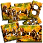Pine Tree Cones Forest Wild Nature Light Switch Outlet Wall Plate Room Art Decor. Fixed Price $19.79.