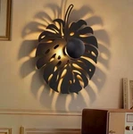 Tochic Sconce Wall Decor 21.5" Modern Black Leaf Lighted Indoor Mcm. Fixed Price $99.95.