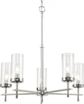 Elk Lighting Melinda 5-LIGHT Chandelier, Polished Chrome/seedy Glass 47306-5. Fixed Price $400.00.