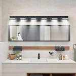 Vanity 47'' 6 Lights Led Modern Black Wall Lamp Bathroom Mirror Fixture Ul. Fixed Price $148.99.