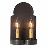 Classic Primitive Double Lights Hanover Wall Mounted Sconce In Kettle Black. Fixed Price $92.45.