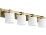 Quorum Light Cylinder Vanity Aged Brass 6963-4-80. Fixed Price $70.00.