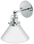 Gatco 1610 Chrome Caf Single Light Bathroom Sconce With Glass Shade - 7" Wide. Fixed Price $109.44.