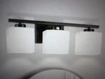 Yansun 22 In. 3 Light Matte Black Modern Square Vanity For Bathroom. Fixed Price $53.95.