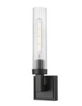 Z-lite Beau Light 4" Wall Sconce, Matte Black/clear Ribbed 740-1S-MB. Fixed Price $52.00.