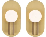 Gold Mid Century Wall Sconce Set Of 2 - Stylish Oval Lighting Fixtures. Fixed Price $189.99.