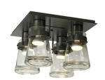 Hubbardton Forge Erlenmeyer 4 Glass Semi Flush Fixture Dark Bronze. Fixed Price $425.00.