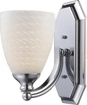 Elk 570-1C-WS 1-LIGHT Vanity In Polished Chrome And White Swirl Glass. Fixed Price $49.94.