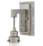 Wall Sconce Light, Hinkley Denton 5'' Modern Industrial Pewter/driftwood 3262PW. Fixed Price $221.99.