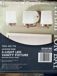 Hampton Bay 3-LIGHT Integrated Led Bathroom Vanity Brushed Nickel 22". Fixed Price $59.99.