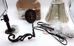 Avignon Wall Sconce Silk Shade Umber Finish Vaxcel Lighting AV-WLS001GU. Fixed Price $69.99.