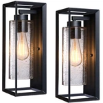 Outdoor Wall Lights 2 Pack , 14 Inch Exterior Sconces With Clear Seeded .... Fixed Price $145.69.