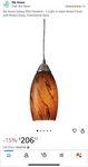 Elk Home Galaxy Mini Pendant 1-LIGHT Satin Nickel Finish, With Brown Glass. Fixed Price $88.00.