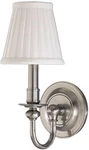 Hudson Valley Beekman One-light Wall Sconce Satin Nickel With Silk Shade. Fixed Price $587.99.