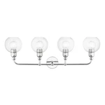 Livex Downtown 4 Light Large Sphere Vanity Sconce, Chrome/clear 16975-05. Fixed Price $399.96.
