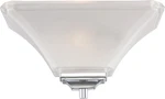 Brushed Nickel Wall Sconce With Frosted Glass - Lighting 60/5373 Parker. Fixed Price $83.99.