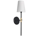 Dainolite Cinthia 1LT Wall Sconce/shade, Black/brass/white CIN-211W-MB-AGB-790. Fixed Price $148.00.