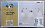 Hampton Bay Hamilton 3 Light Vanity Fixture Brushed Nickel New 447461. Fixed Price $29.99.