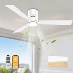 Oponl White 52 Inch Ceiling Fan With Light, Remote Control, Flush Mount. Fixed Price $70.00.