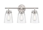 Millennium Amberose 23" 3-LIGHT Brushed Nickel Vanity With Hammered Glass. Fixed Price $44.97.