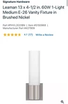 Park Harbor PHVL2031PN Leaman 13" Tall Single Light Ada Bathroom Fixture Polishe. Fixed Price $44.99.