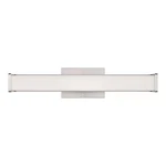 New Hampton Bay Astrid 23 In. 1-LIGHT Brushed Nickel Vanity Frosted Glass. Fixed Price $79.00.