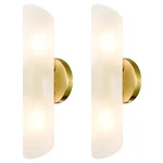 Daycent Modern Brass Wall Sconces Set Two Frosted Glass Light Fixture.... Fixed Price $165.24.